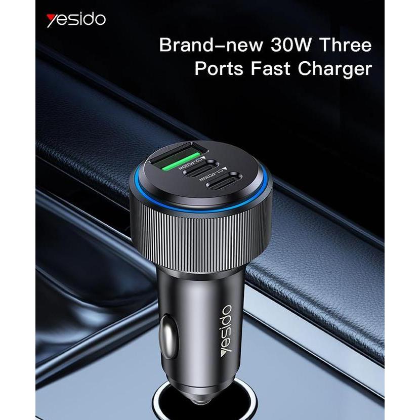 Promo YESIDO Car Charger PD QC Fast Charge 42W Max Alumunium Alloy Diskon