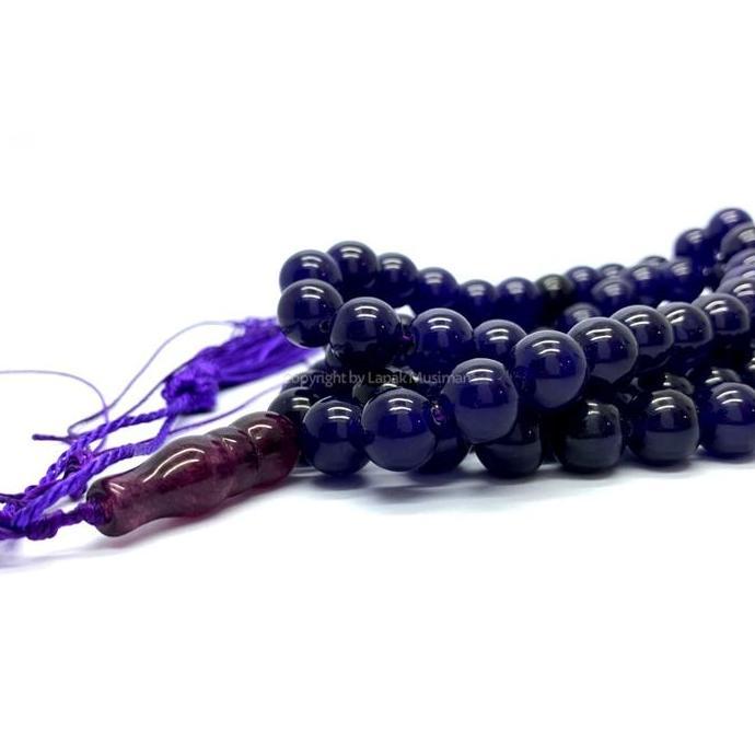 Laristerbaik- Tasbih Batu Kecubung Asli Kalimantan - Ungu