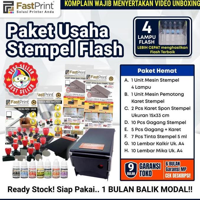 famanifams - paket hemat mesin stempel flash 4 lampu lengkap