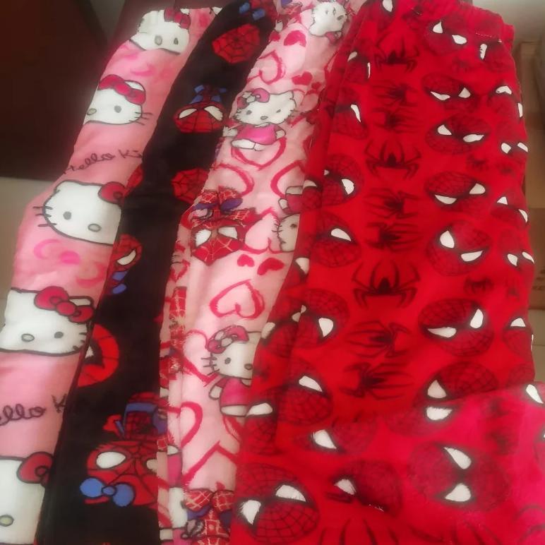 MINISO Hello Kitty Anime Y2k Kawaii Flannel Pajamas Women'S Warm Woolen Cartoon Casual Home Pants Au