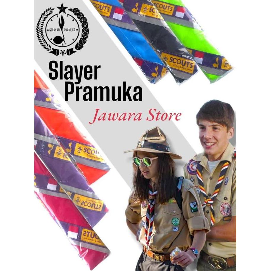 Newgir- Scraf Slayer Pramuka Warna Menyala Scout Tunas Premium Syal Scarf Hasduk Nyala Scarf Pramuka