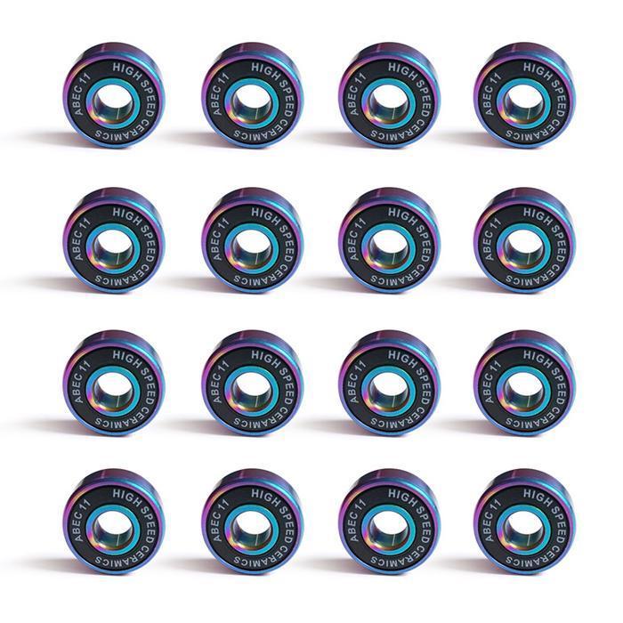 16 Pcs Abec 11 Speed Bearing Ceramic Hybrid Inline Skate Skateboard Original Dan Terpercaya