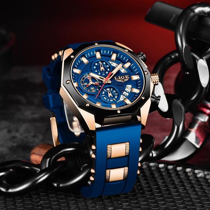 AFRANEKSOO - LIGE TERBARU JAM TANGAN PRIA ORIGINAL MULTI FUNGSI ANTI AIR KALENDER KRONOGRAF WATCH KO
