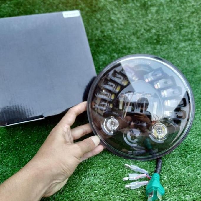 BASKRA_SHOP37 - HEADLAMP PROJEKTOR 19 LED 7 INCH 9 WATT DOT SAE ORIGINAL CAR LAMPU DAYMAKER HEADLAMP