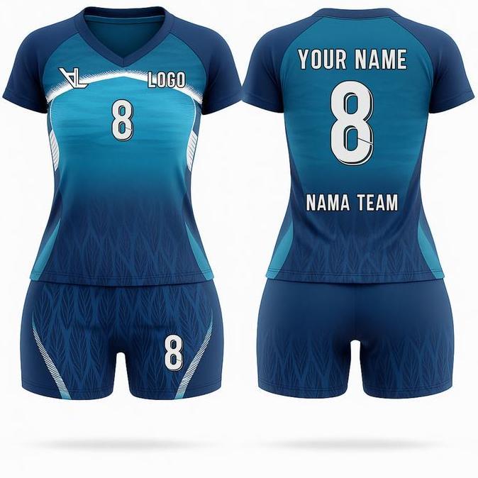 Jersey Voli Putri Terbaru Pasang Nama dan nomor pungg Full Printing Baju Stelan Volly wanita
