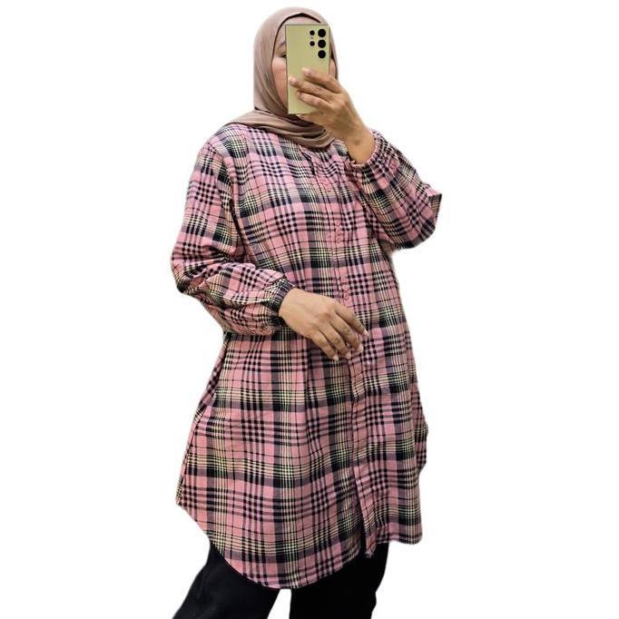 Newrelig- Zeba | Reika Tunik Linen Jumbo Ld120 Ld130 Ld140 Ld150 Atasan Muslim Bigsize Baju Kerja Ke