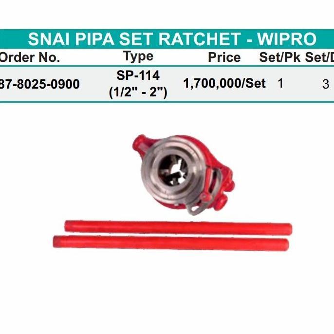 ,,,,,,,] Snai Pipa Ratchet WIPRO 1/2 - 2 INCH snei pipa manual 2in snei 2 dim