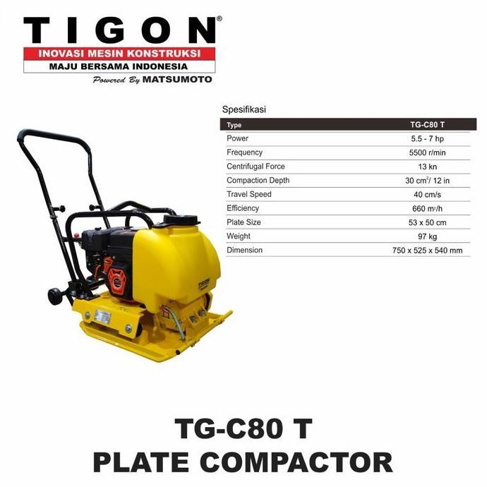 &<&<&<&] Plate Compactor TIGON Stamper Kodok plus tangki depan Perata Beton