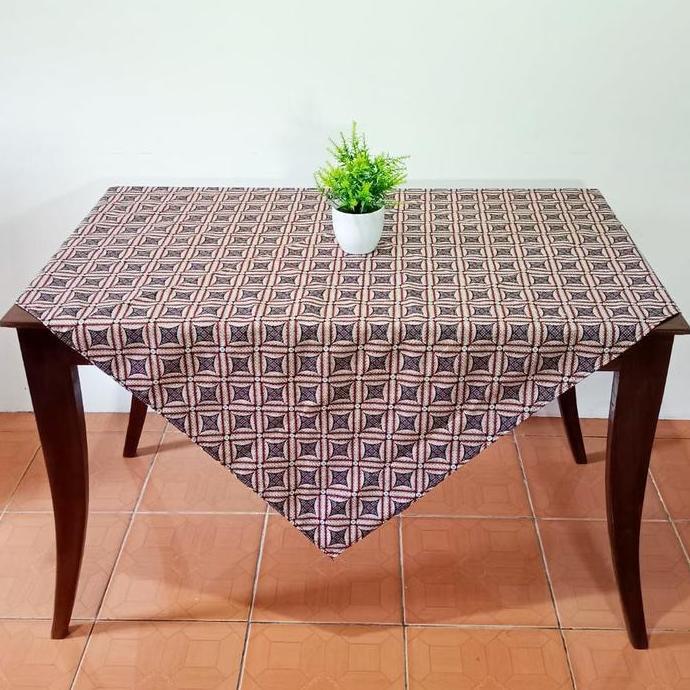 Xyxy- Cod Taplak Meja Batik 120X120Cm Kain Katun Segi Empat Kotak Persegi Dekorasi Ruang Tamu Kantor