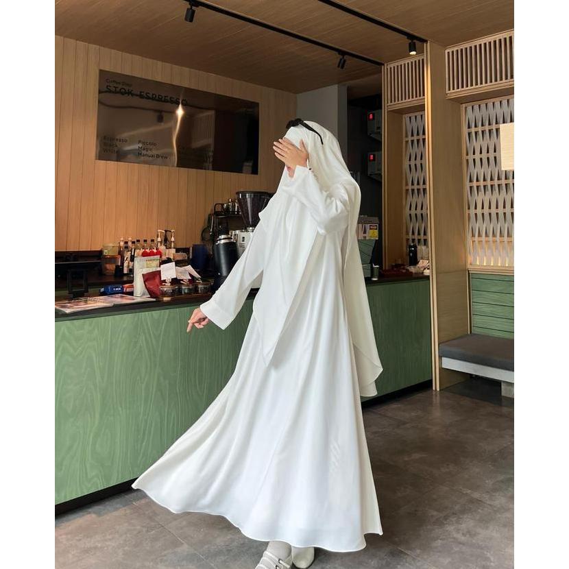 Murah Azziat Syar'I Gamis Muslimah Elegan Dengan Pilihan Warna Coklat Putih Hitam Dan Marun Wanita