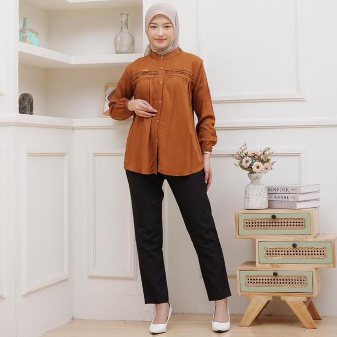Newrelig- Blouse Aryani Rayon Twill Atasan Wanita Trendy Oversize