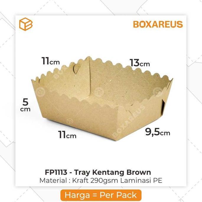 Baru- Food Paper Tray Kotak Kentang Goreng French Fries Box Makanan Fp 1113