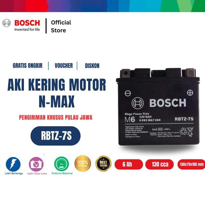 Promo Bosch Aki Kering Motor Yamaha Nmax 155 2020 On - Maintenance Free - RBTZ-7S Diskon