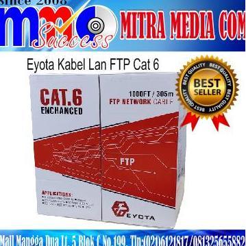 Daptorti- Eyota Kabel Lan Ftp Cat 6 Hitam/ Kabel Lan Ftp Out Door Cat 6 Eyota