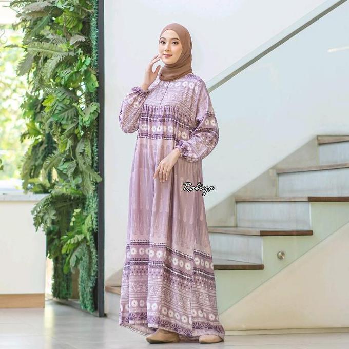 Murah Nagita Dress Maxmara Lux Premium Gamis Muslim Dewasa Lengan Karet Variasi Kancing Manset Panja