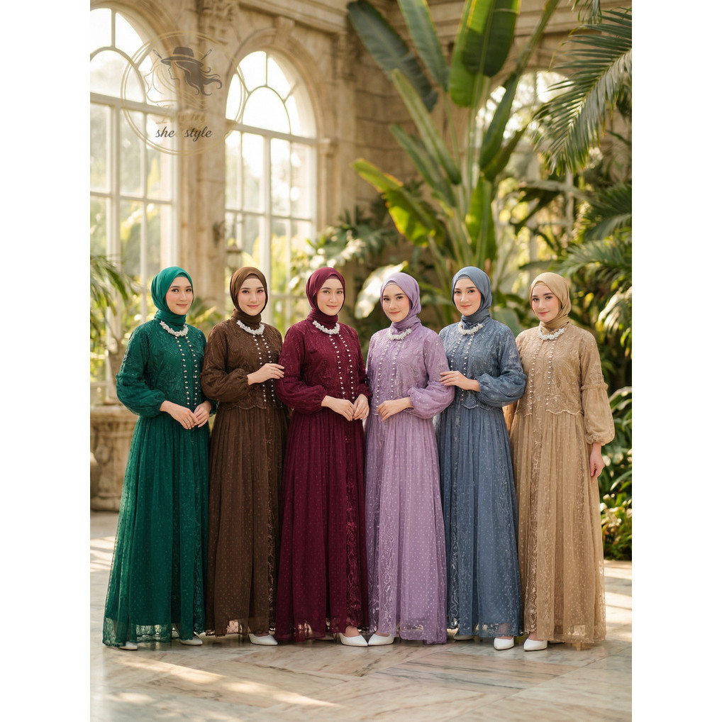 Ivory - MAXI EFIKA ( M L XL XXL ) NEW GAMIS PESTA SERAGAM ACARA BAJU BRIDESMAID GAMIS CANTIK GAMIS K