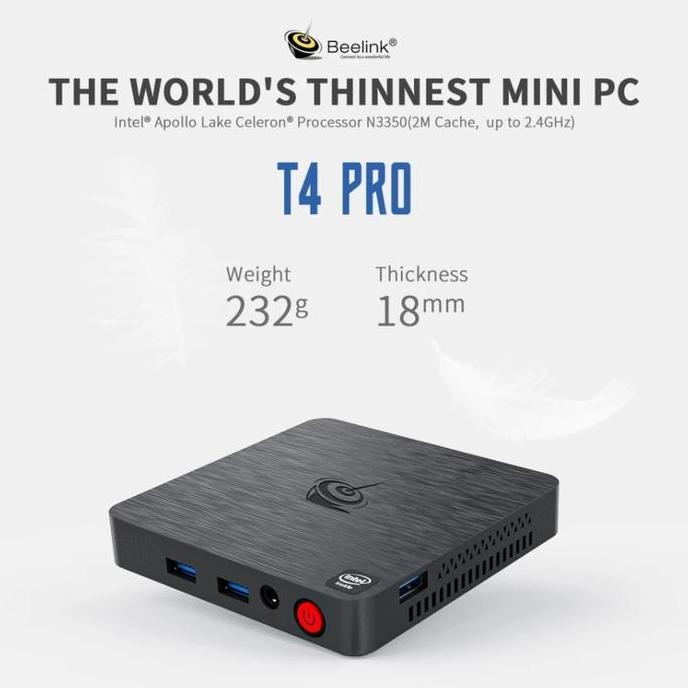 Mini PC Beelink 4/64GB Z85 Z83V Intel X5 z8350 Windows 10 Minipc