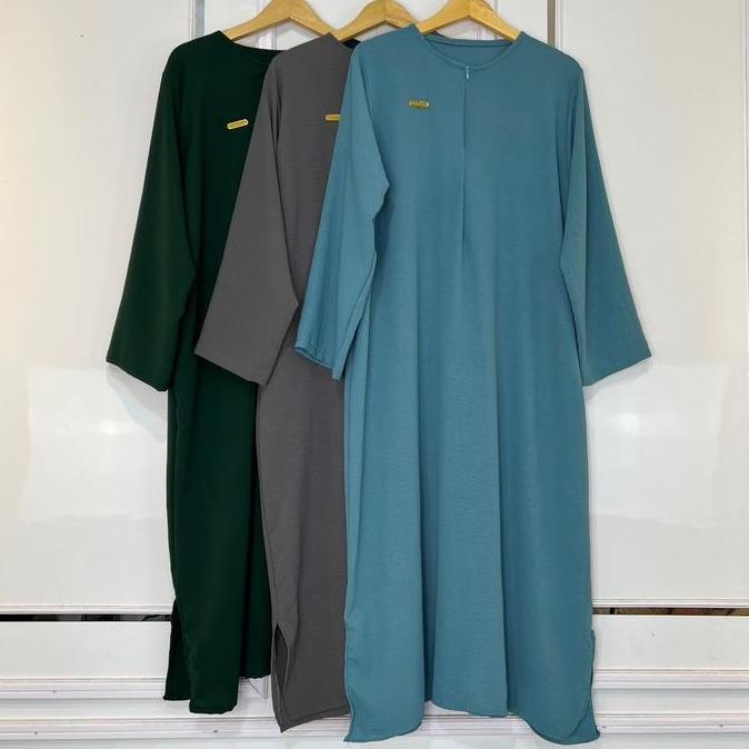 Ready GAMIS LONG DAILY SEMI ABAYA LONG DRESS TANGAN PANJANG CRINKLE AIRFLOW ELEGANT CASUAL