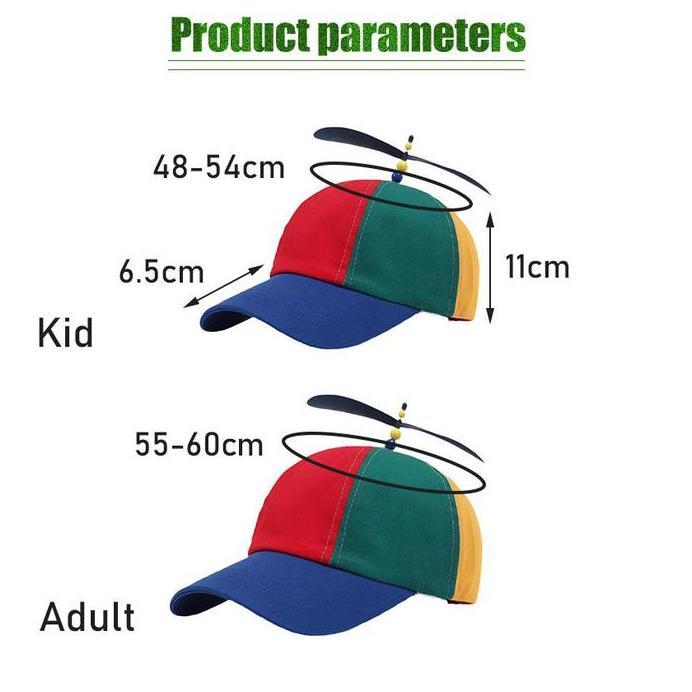 Topi Baseball Helikopter Baling Baling Dewasa Anak Warna Warni
