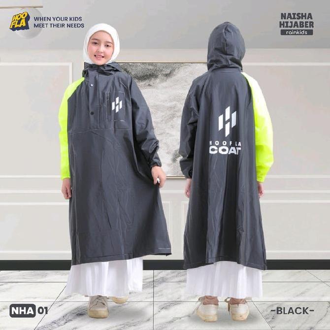 JAS HUJAN HIJABER ANAK NAISHA HIJABER RAINKIDS JAS HUJAN ANAK PEREMPUAN HOOFLA Gamis Tebal Syari Wan