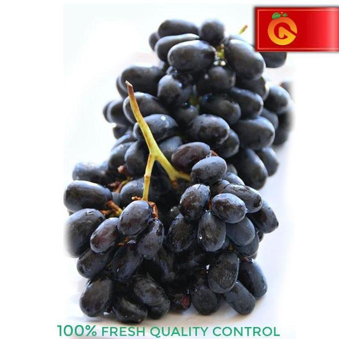 NEW BUAH ANGGUR HITAM AUTUMN MANIS TANPA BIJI 500 GRAM BEST