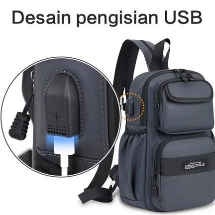 Tampilgayar- Freeknight Tas Selempang Bahu Pria Tas 2 In 1 Tas Punggung Mini Casual Tas Pria Keren P