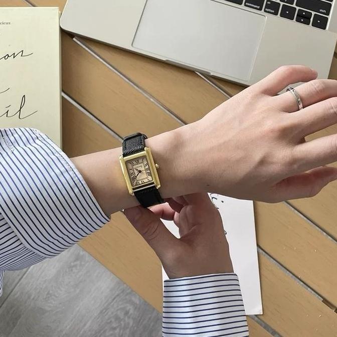 Watchtime- Kooley Jam Tangan Wanita Coxio Retro Leather Belt Vintage Light Luxury Mewah Ins Korean D