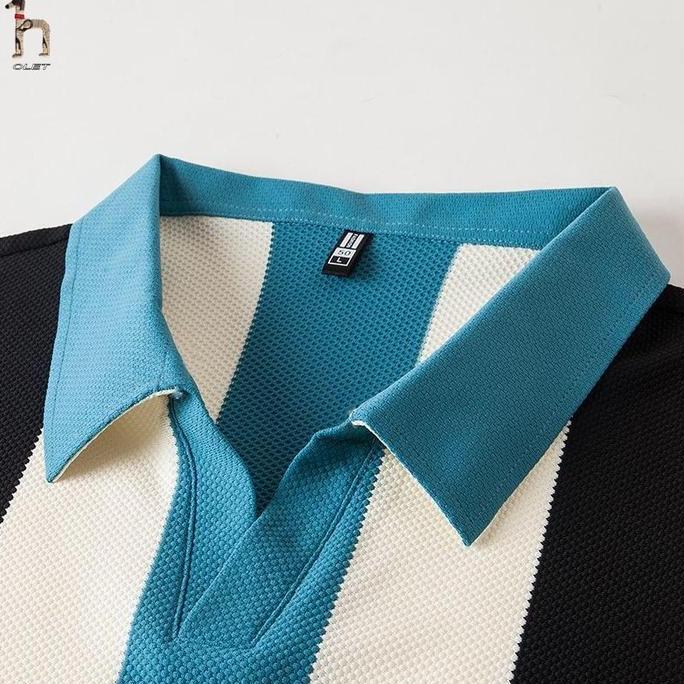 Olet Polo Shirt Pria Kaos Polo Garis Kemeja POLO Bergaris Vertikal Premium dengan Desain Garis Verti