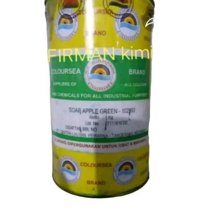 Pewarna hijau larut air/sabun/soap apple green-102593 berat 1kg merek Coloursea