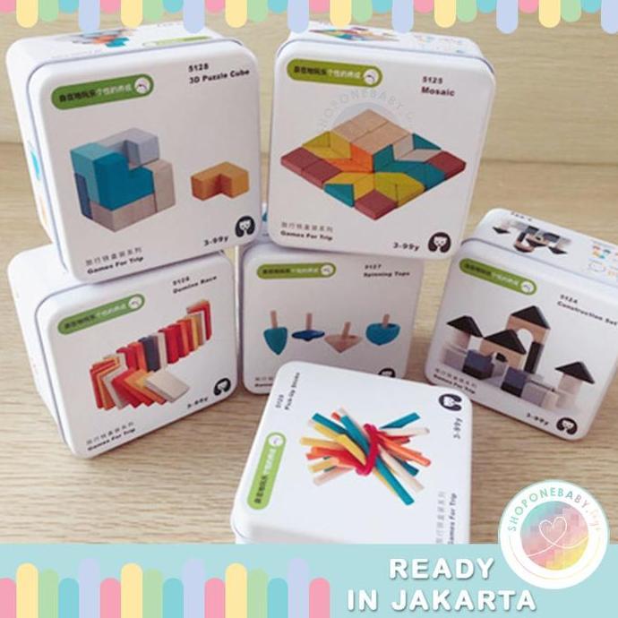 JKT Puzzle Tin Box Educational Travel Toys Mainan Edukatif Montessori