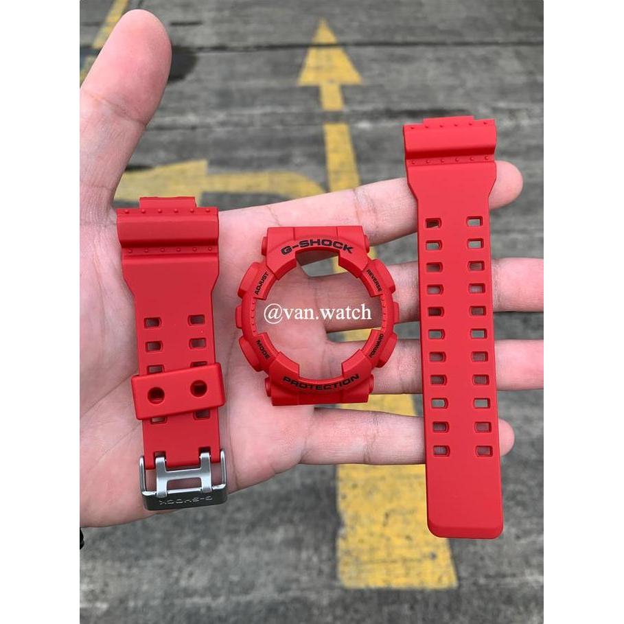 Bnb Band Bezel Casio Gshock Ga 110 Ga 120 Gd 100 Gd110 Gd120 Merah Original Tulisan Hitam Buckle Sil