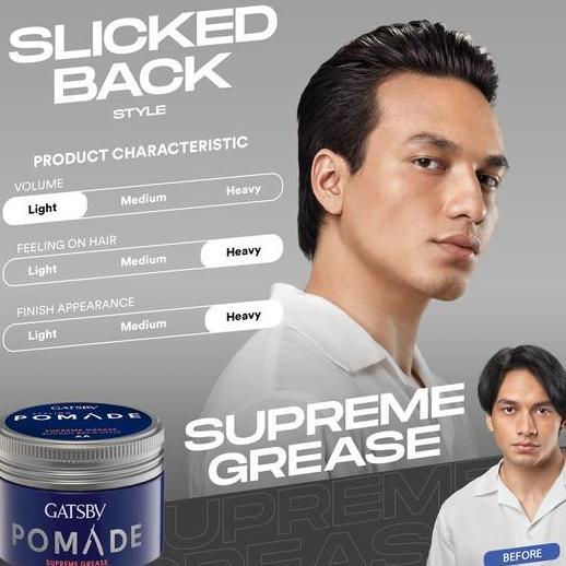 Qiuenti- Pomade - Gatsby - Slicked Back Style Styling Pomade Supreme Grease 80G