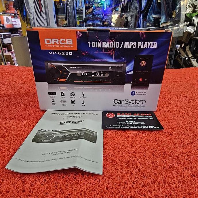 Head Unit Single Din Orca Mp-6250 Bluetooth Usb Radio Termurah