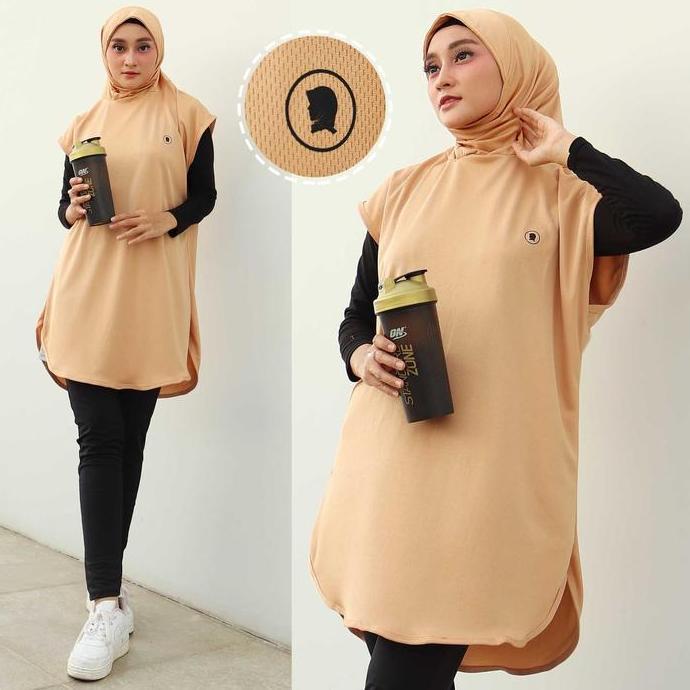 Long Vest Rompi Panjang Muslim Polos Sport Olahraga Wanita Untuk Padel Bersepeda Lari Senam 9-0260