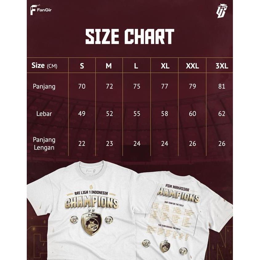Official Champions T-Shirt PSM Makassar 2022/2023
