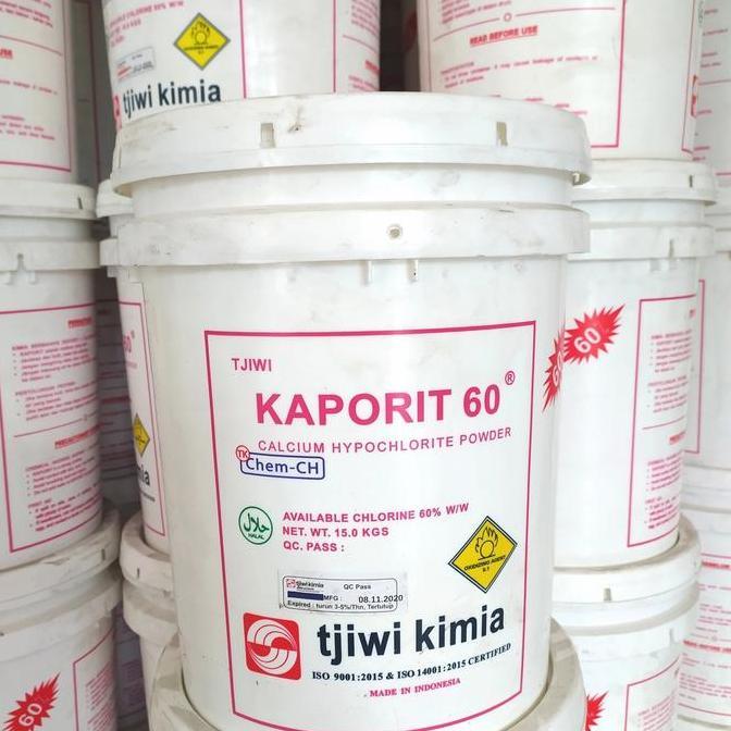 Kaporit tjiwi 60% / Kaporit bubuk 60% 15 Kg / Kaporit 60% / Kaporit
