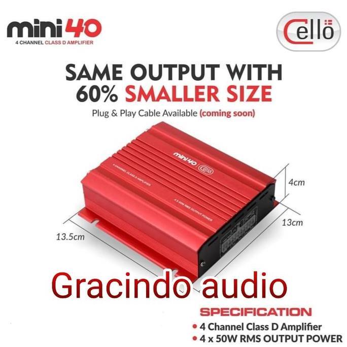 * POWER CELLO 4 CHANNEL MINI 40 CLASS D AMPLIFIER *
