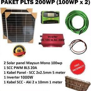 Best Seller, Paket Plts Solar Panel Tenaga Surya 200Wp