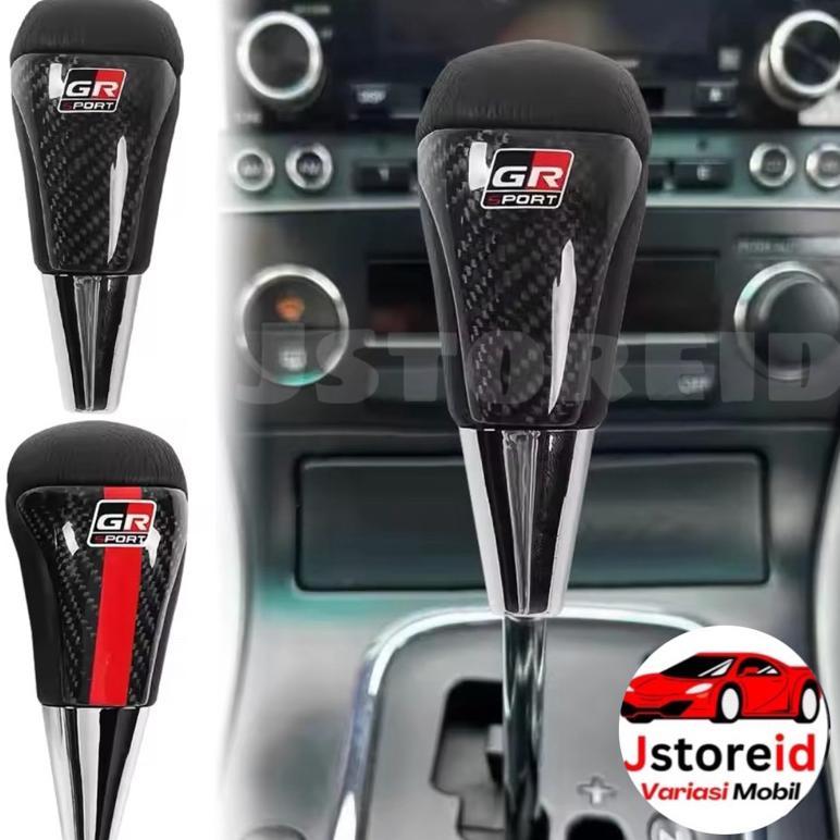 Knob Persneling Tuas Gigi TRD Karbon Kayu Silver MATIC untuk Toyota Innova, Rush, Avanza, Yaris, Alp