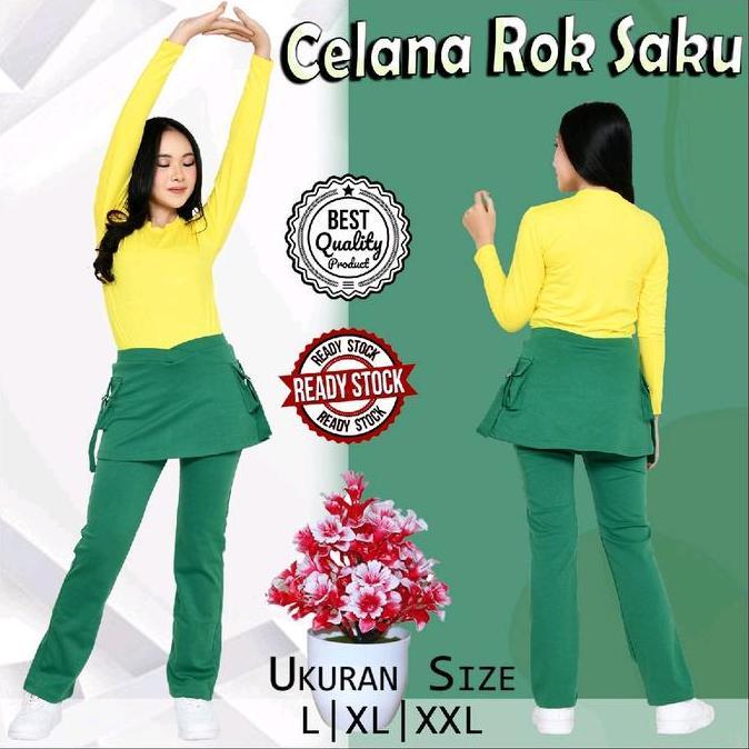 Lngsungkirim- Celana Senam Rok Kantong Pdl/Celana Panjang Rok  Senam Zumba Aerobics Bahan Spandex/Ba