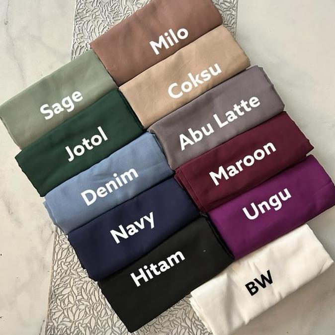 Thegirlrelig- Kerudung Segi Empat Jumbo Polos Voal Lasser Cutting 140 X 140 Cm