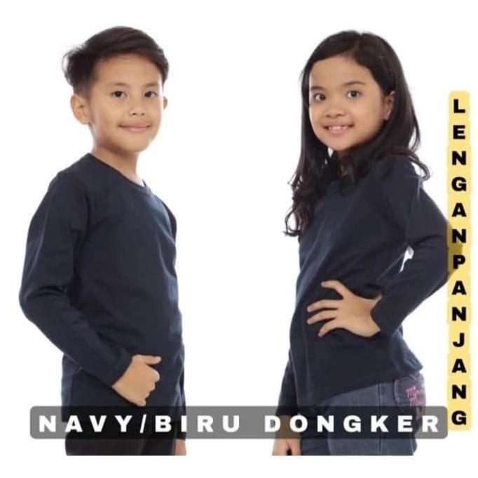 DE6 - kaos polos anak panjang NAVY - kaos polos anak lengan panjang - kaos polos panjang anak WINSTA