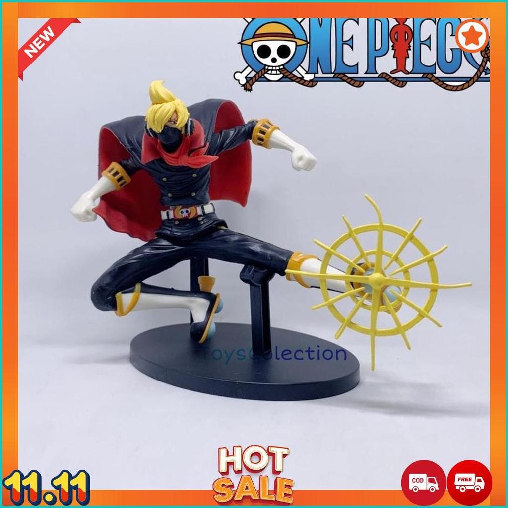 Action Figure One Piece Sanji Vinsmoke Osoba Mask Flying Kick Ver. Mainan Topper Cake Pajangan Hiasa