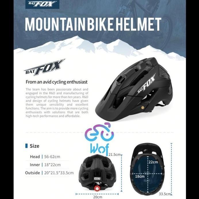BATFOX Helm Sepeda Gunung AM MTB Helmet Bike + Holder Bracket Gopro