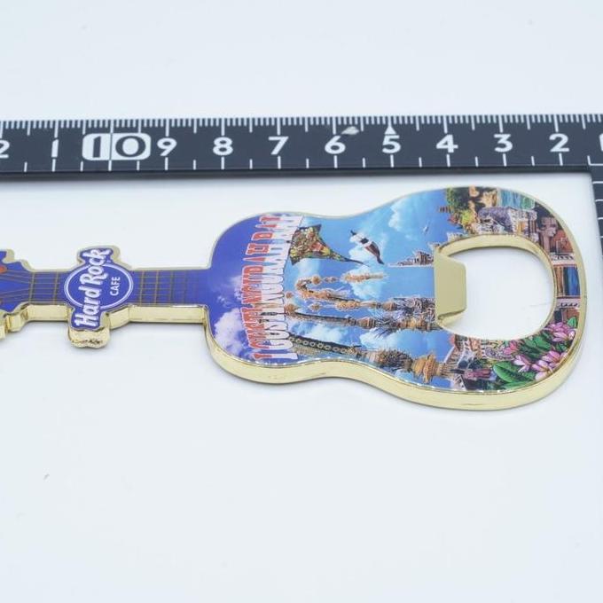 Hard Rock Cafe I Gusti Ngurah Rai Bali Indonesia Guitar Magnet V2 Bottle Opener Original Merchandise