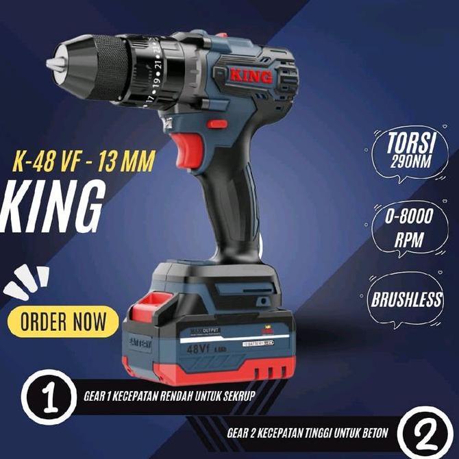 Promo 0Mesin bor baterai 13mm uchiha type 44vf cordless impact drill beton b Diskon