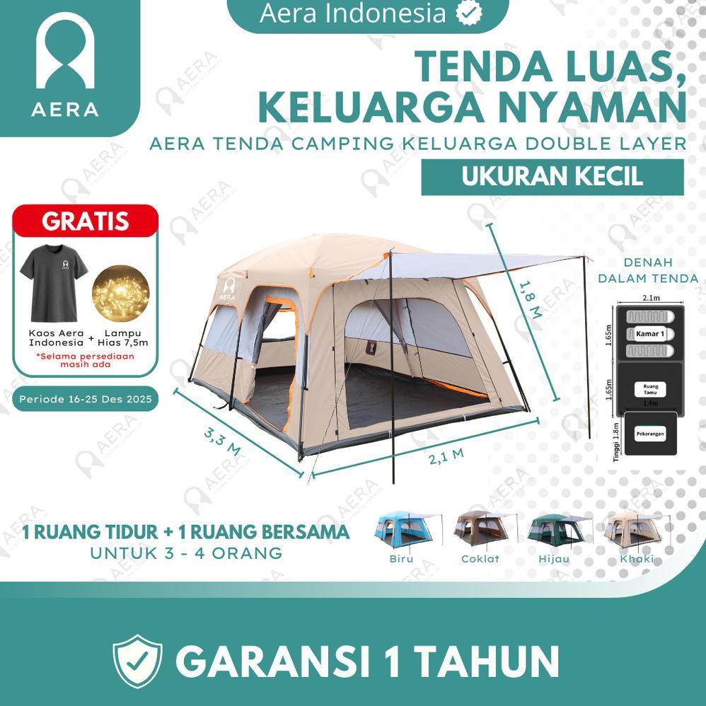 TENDA CAMPING KELUARGA 2 RUANG | TENDA CAMPING OUTDOOR 3 - 4 ORANG | TENDA 2 RUANG | TENDA KELUARGA 