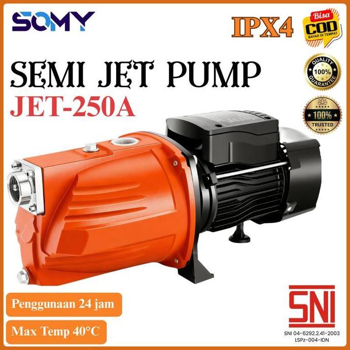 SOMY Pompa Air Jetpump JET Pump JET-250A Komplit Jet Pump Pompa Air Sumur Mesin Air JetPump Rumah Ta