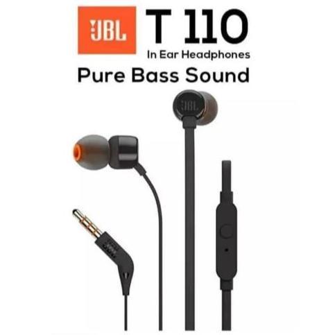 Jdg- Earphone Jbl T110 Original Resmi Ims Hitam