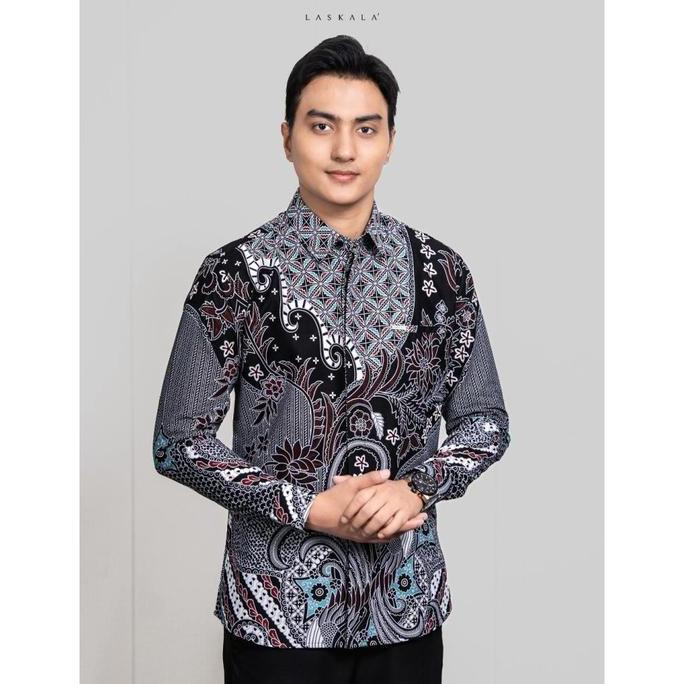 Laskala Batik Premium Lubna Kemeja Batik Pria Slimfit Lengan Panjang
